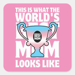 母の日の世界の母のトランスフラッグの色 スクエアシール