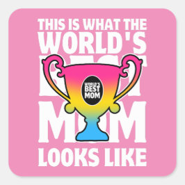 母の日の世界の母の最高のパンセクシアル国旗の色 スクエアシール