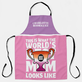 母の日の世界の母レズ最高のブの旗の色 エプロン