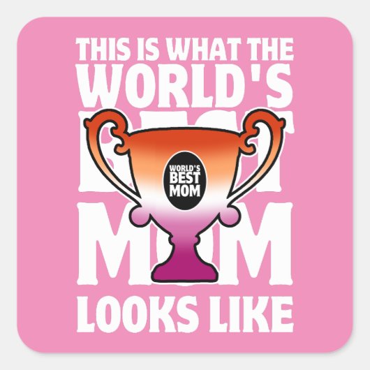 母の日の世界の母レズ最高のブの旗の色 スクエアシール (正面)