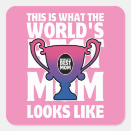 母の日の世界の母最高のバイセクシアル国旗の色 スクエアシール