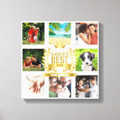 母の日の世界最高の母家族の写真コラージュ キャンバスプリント (正面)