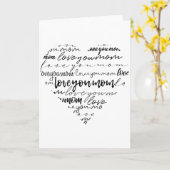 母の日の中で愛する母の言葉ハート カード (黄色い花)