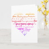 母の日の中で愛する母の言葉ハート カード (黄色い花)