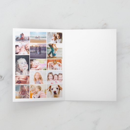 母の日の仮想ハグかわいい15の写真コラージュ カード (内部)