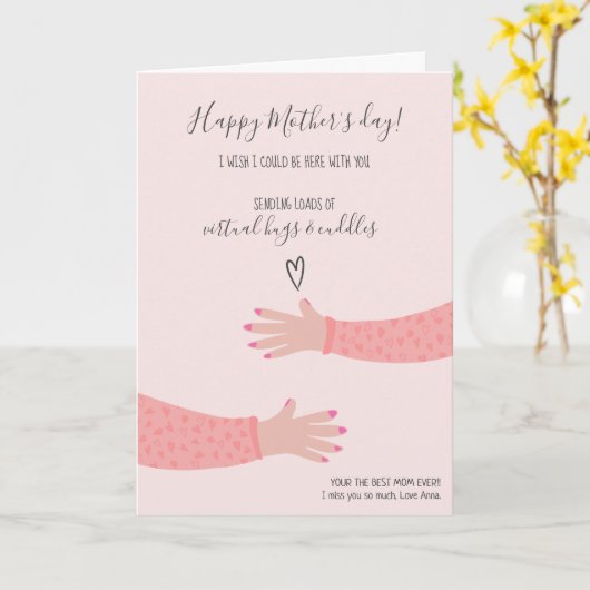 母の日の仮想ハグかわいい15の写真コラージュ カード (黄色い花)