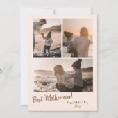 母の日の休日カードの3枚の写真コラージュ サンキューカード (正面)