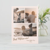 母の日の休日カードの3枚の写真コラージュ サンキューカード (スタンド正面)