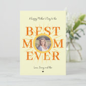 母の日の写真お母さ最高のんママタイポグラフィカード (スタンド正面)