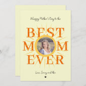 母の日の写真お母さ最高のんママタイポグラフィカード (正面/裏面)