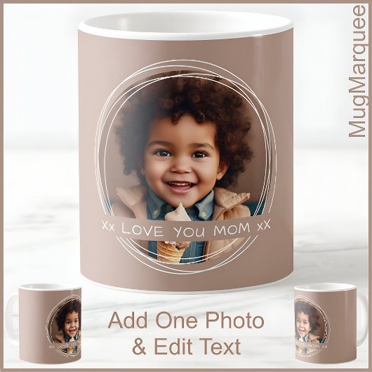 母の日の写真とメッセージマグブラウンC88 コーヒーマグカップ
