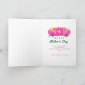 母の日の写真と水の色チューリップ カード (内部)