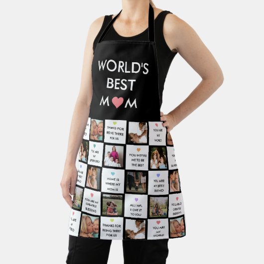 母の日の写真のコラージュと母最高のの引用文 エプロン (インサイチュ)