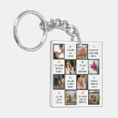 母の日の写真のコラージュと母最高のの引用文 キーホルダー (正面左)