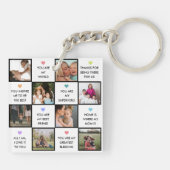 母の日の写真のコラージュと母最高のの引用文 キーホルダー (裏面)