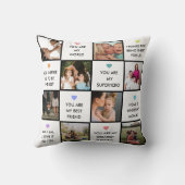 母の日の写真のコラージュと母最高のの引用文 クッション (裏面)