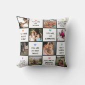 母の日の写真のコラージュと母最高のの引用文 クッション (正面)