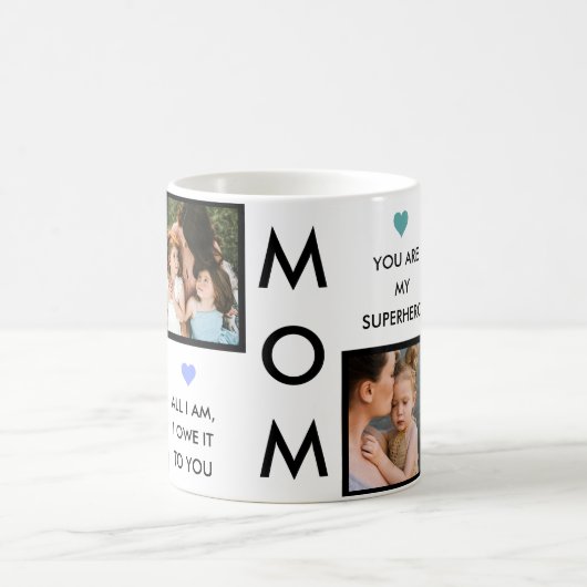母の日の写真のコラージュと母最高のの引用文 コーヒーマグカップ (中央)