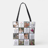 母の日の写真のコラージュと母最高のの引用文 トートバッグ (裏面)