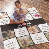 母の日の写真のコラージュと母最高のの引用文 フリースブランケット