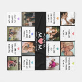 母の日の写真のコラージュと母最高のの引用文 フリースブランケット (正面(横))