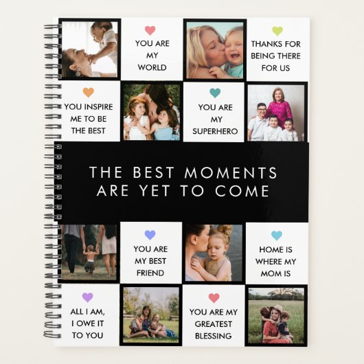 母の日の写真のコラージュと母最高のの引用文 プランナー手帳 (正面)