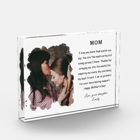 母の日の写真の美しい伝言娘モダンさん   フォトブロック (左)