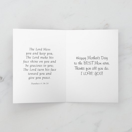 母の日の写真の花がバイブル・クリスチャンに現れる シーズンカード (内部)