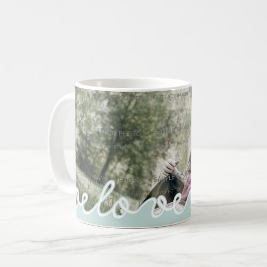 母の日の写真は私達がお母さんを愛するパーソナライズな|を襲います コーヒーマグカップ (正面左)