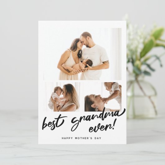 母の日の写真をパーソナライズしたおばあちゃんのカード シーズンカード (スタンド正面)