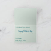 母の日の写真カスタムと言葉の青 カード (内部)