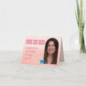 母の日の写真カスタムと言葉ピンク カード (正面)