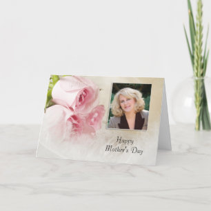 母の日の写真カードとバラ カード