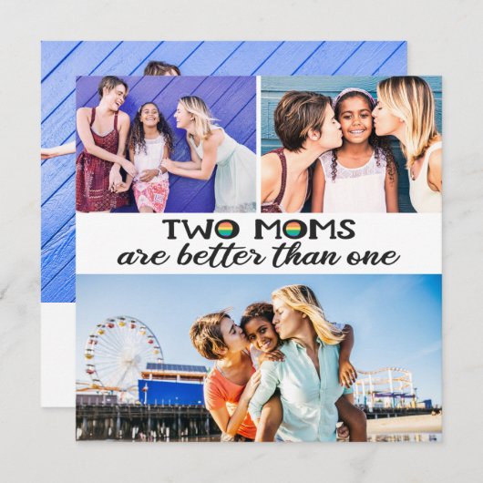 母の日の写真カード1枚より2枚の母の方が良い (正面/裏面)