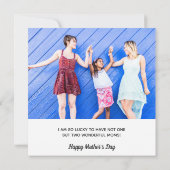 母の日の写真カード1枚より2枚の母の方が良い (裏面)