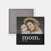 母の日の写真ギフト Mom Established マグネット (正面/裏面)