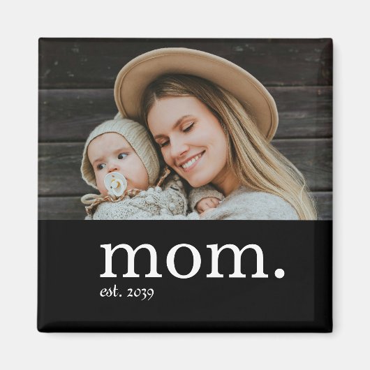 母の日の写真ギフト Mom Established マグネット (正面)