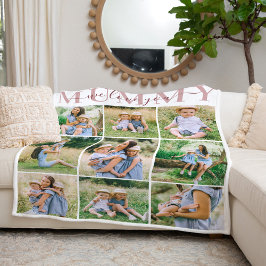 母の日の写真コラージュが大好き フリースブランケット