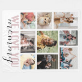 母の日の写真コラージュが大好き フリースブランケット (正面(横))