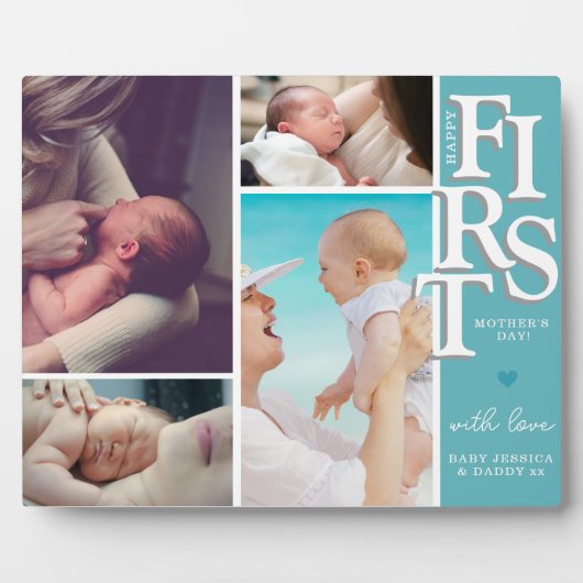 母の日の写真コラージュのプラーク – モダン フォトプラーク (正面)