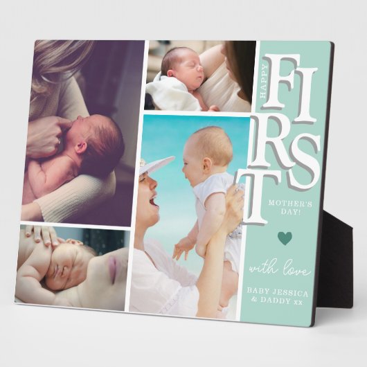 母の日の写真コラージュのプラーク – モダン フォトプラーク (側面)