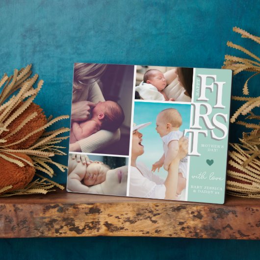 母の日の写真コラージュのプラーク – モダン フォトプラーク (側面)