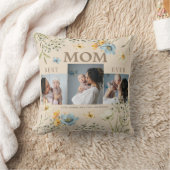 母の日の写真コラージュのモダンフローラ愛 クッション (ブランケット)