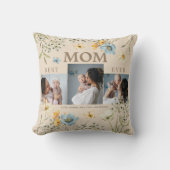 母の日の写真コラージュのモダンフローラ愛 クッション (正面)