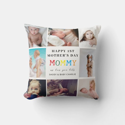 母の日の写真コラージュ クッション (正面)