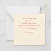 母の日の写真コラージュ フラット ノート (裏面)