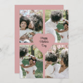 母の日の写真コラージュ フラット ホリデー カード (正面/裏面)
