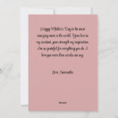 母の日の写真コラージュ フラット ホリデー カード (裏面)