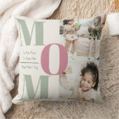 母の日の写真コラージュ | MOM文字 – クッション (ブランケット)