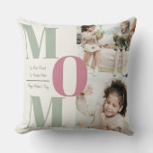 母の日の写真コラージュ | MOM文字 – クッション (正面)